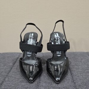 Call It Spring Glossy Black Pointed Heels